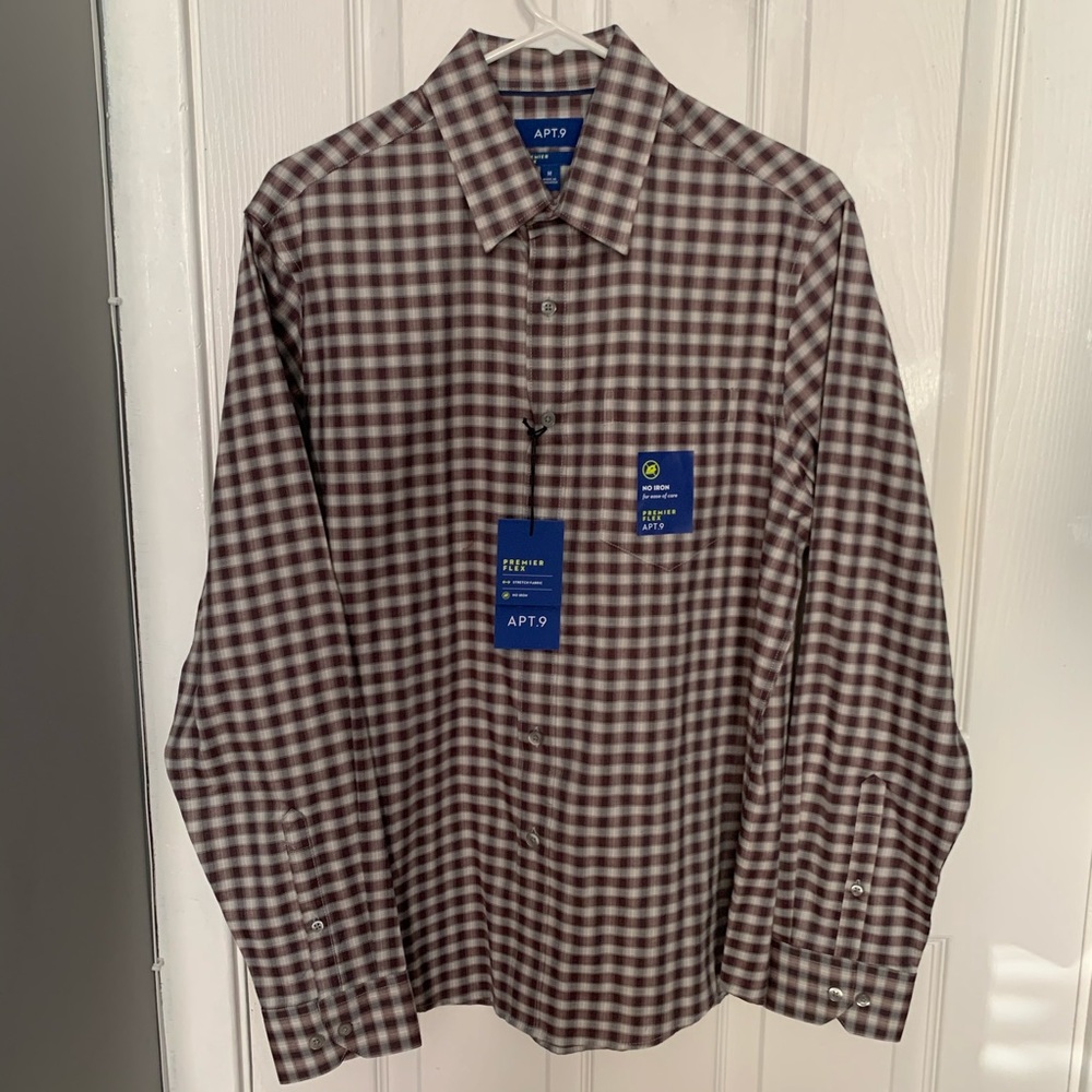 Apt. 9 Slim Fit Dress Shirt Checkered Medium